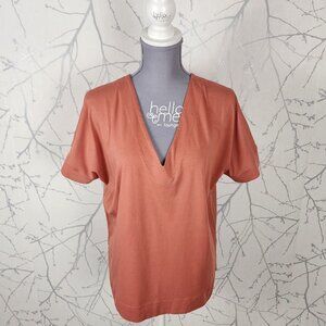 Kit and Ace Orange Pima Cotton Blend Reversible Front To Back Tee